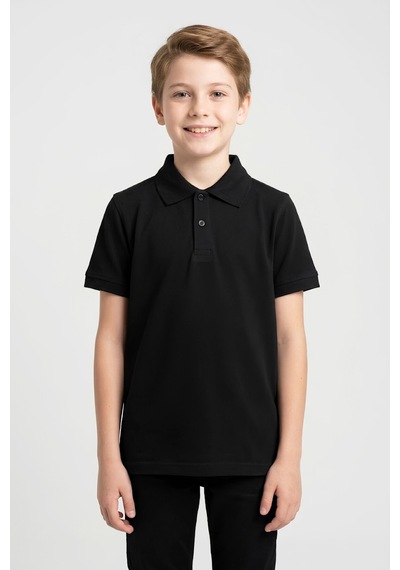 Modanino Erkek Çocuk %100 Pamuk Ve Okul Tarz T-shirt 4-16 Yaş 12790mrt Siyah