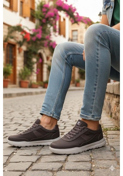 Fort 0226 Dks Keten Rahat Hafif Sneaker Erkek Ayakkabı Kahve