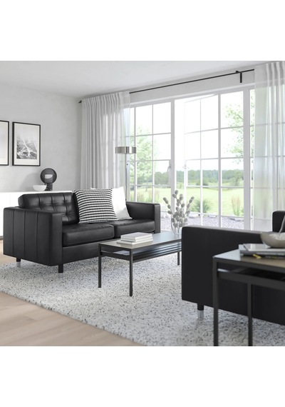 Ikea Beyaz Modern Kanepe - 2'li Deri Kanepe