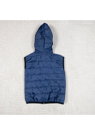 Momikon Unisex Kapüşonlu Lacivert Mevsimlik Çocuk Yelek
