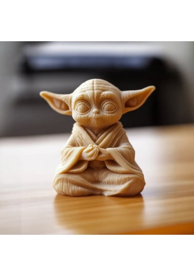2'li Set Yoga Yapan Yoda Grogu Figür - 10 Cm 3d Yazıcı Baskı - Boyanabilir Ten Rengi