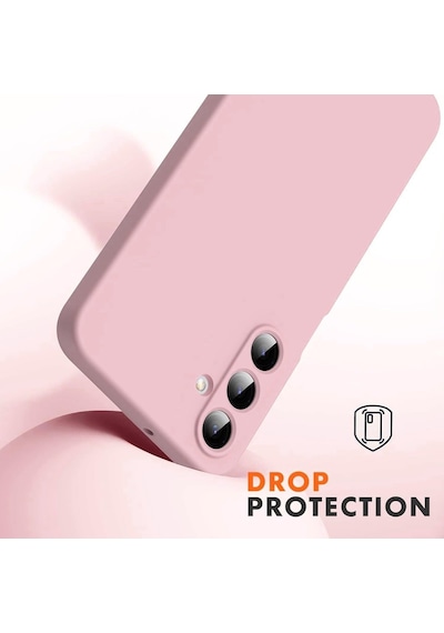 Samsung Galaxy A37 Uyumlu Içi Kadife Lansman Kılıf Ve Şeffaf Temperli Cam Ekran Koruyucu Açık Pembe