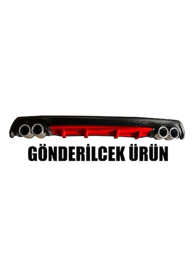 Fiat Punto Uyumlu Body Kit Difüzör 4 Çıkış Yuvarlak Kırmızı