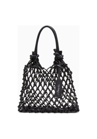 3.1 Phillip Lim Pamuk Karışımlı Mini Makrome Çanta, Hafif & El Yapımı Şıklık, Çok Yönlü Kullanım El Çantası Siyah