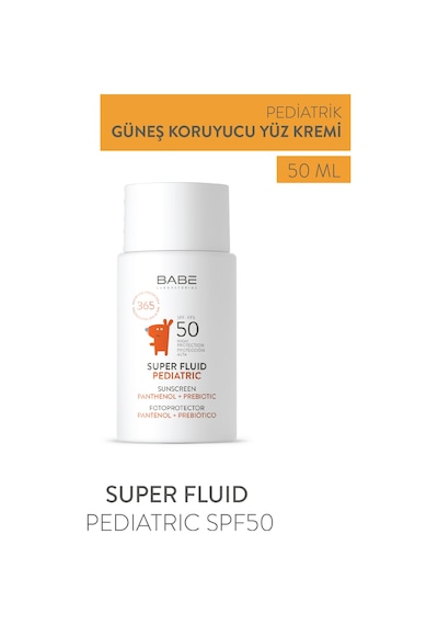 Babe Super Fluid Pediatric SPF50+ Sunscreen 50 ML - Bebek ve Çocuklar İçin Nemendiricili Yüz Güneş Kremi