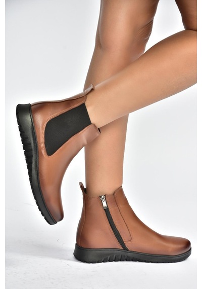 Fox Shoes V324501103 Taba Hakiki Deri Kadın Bot Taba-hakiki Deri
