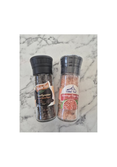 Seramik Öğütücülü Himalaya & Karabiber 2li Set Beyaz
