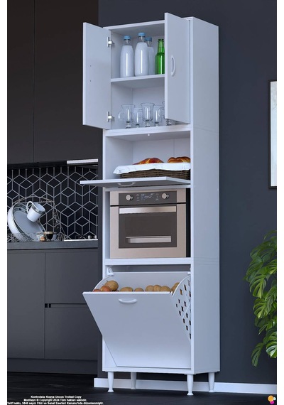 Vega 55 Cm Fırın Uyumlu Çok Amaçlı Organizer Sepetli Mutfak Kiler Banyo Oyuncak Dolabı 55x213x32 Cm Beyaz Vega 55 Cm Fırın Uyumlu Çok Amaçlı Organizer Sepetli Mutfak Kiler Banyo Oyuncak Dolabı 55x213x32 Cm Beyaz
