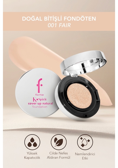 Flormar K-Spirit Cover Up Yüksek Kapatıcı & Uzun Süre Kalıcı Doğal Bitişli Fondöten 001 Fair