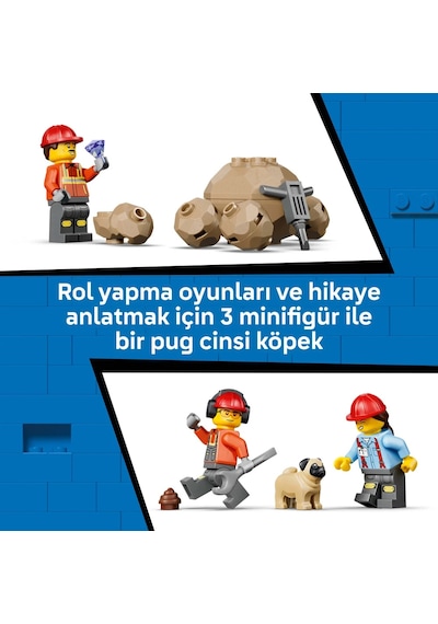 LEGO® City Damperli Kamyon ve Ön Yükleyici 60494 - 8 Yaş ve Üzeri Çocuklar için 3 Minifigür İçeren Oyuncak Yapım Seti (1132 Parça)