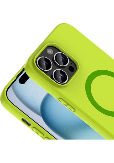 iPhone Uyumlu 14 Pro Max Kılıf M-safe Şarj Özellikli Klfs Aris Silikon Kapak - Yeşil