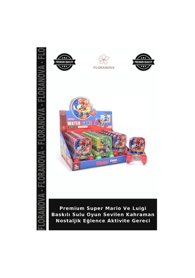 Premium Super Mario Ve Luigi Baskılı Sulu Oyun Sevilen Kahraman Nostaljik Eğlence Aktivite Gereci