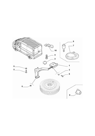 Ducato Boxer Jumper Stepne Tutucu Demir Plaket 16" 1363713080