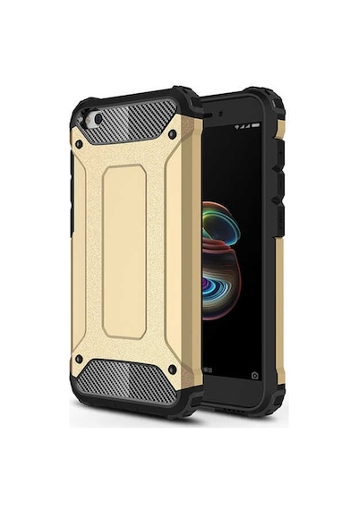 Noktaks - Xiaomi Uyumlu Xiaomi Redmi Go - Kılıf Çift Katman Zırh Tank Crash Military Kapak - Gold