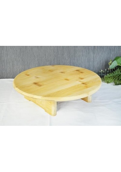 Premium Serisi Bambu Ayaklı Doğrama Ve Sunum Tahtası 32x32 Cm 15cm