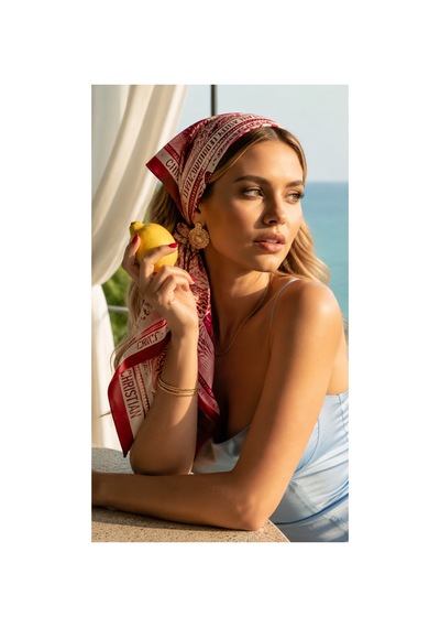 Lilly Cherry Smile Fular Kırmızı Kırmızı