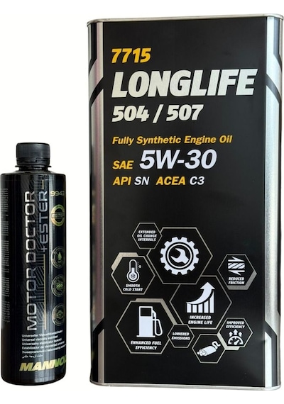 Mannol 5w30 7715 Longlife 5 Litre Motor Yağı + Motor Doctor Ester Katkı 450 Ml Seti