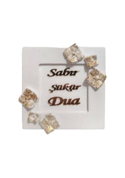 El Yapımı ''sabır-dua-şükür'' Yazısı Beyaz Çerçeve Içinde.