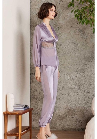 Pierre Cardin 6005 Kadın Saten Dantelli 6'lı Set-royal ROYAL