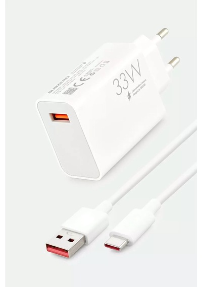 Gerçek Güç 33w Turbo Şarj Saniyeli Usb Adaptör + Usb To Type-c Kablo Turbo Hızlı Şarj Set