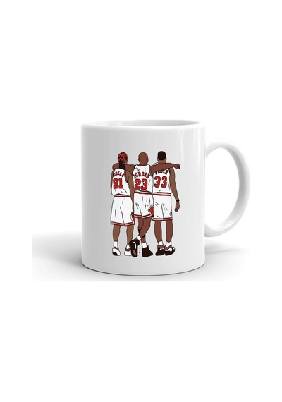 Basketbolcular Baskılı Seramik Beyaz Kupa
