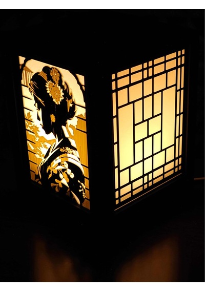 Serie Lumina Shoji Masa Ve Gece Lambası - Geyşa Figürlü Klasik Zen Kafes Japon Feneri Sıcak Led Ambiyans Işı Diğer
