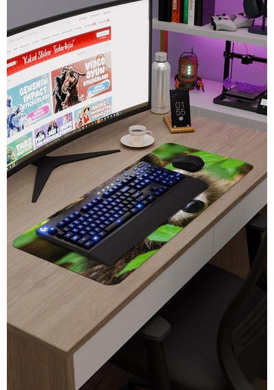 Rakun Kaymaz Dikişli Kauçuk Oyuncu Mousepad V3 - 70x30 Xl Gaming Mouse Pad Fare Altlığı