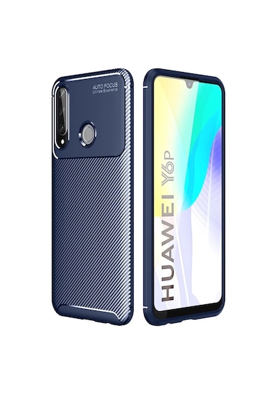 Newface Huawei Y6p Kılıf Auto Focus Karbon Kapak - Lacivert