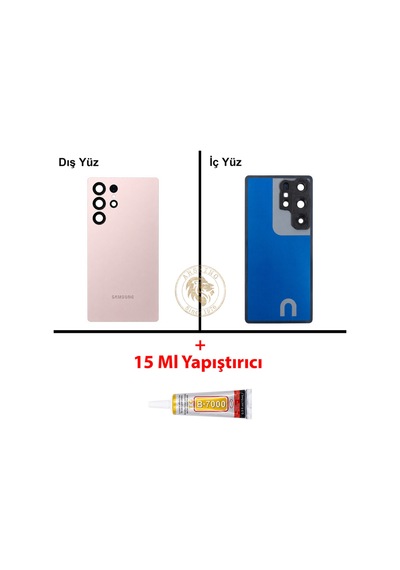 Samsung Galaxy S25 Ultra Pembe Uyumlu Arka Kapak + Yapıştırıcı