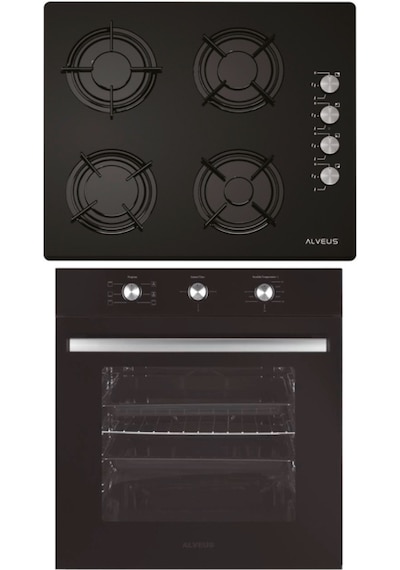 Alveus Emirgan ALV MFA 614 - ALV GLS 640 Siyah Ankastre Set