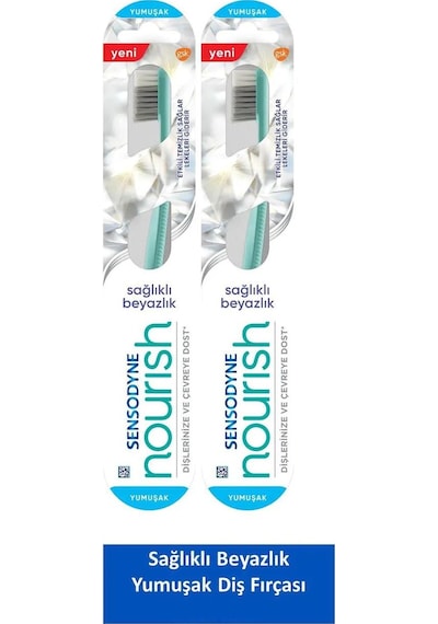 Sensodyne Nourish Beyazlık Yumuşak Diş Fırçası 2'li Şeffaf