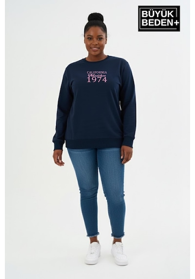 Süperlife Kadın Büyük Beden California 1974 Baskılı Bisilet Yaka İnce Sweatshirt Spr26bswk956-2 Lacivert Süperlife Kadın Büyük Beden California 1974 Baskılı Bisilet Yaka İnce Sweatshirt Spr26bswk956-2 Lacivert