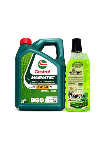 Castrol Motor Yağı Magnatec 5W-30 A5 4 L + Oto Şampuan 1000 ML