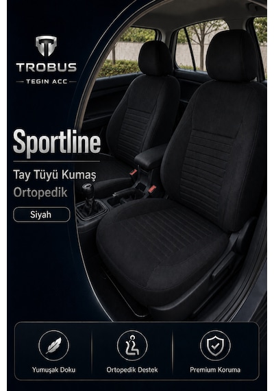 Renault Latitude 2012 Ve Sonrası Uyumlu Sportline Serisi Siyah Oto Koltuk Kılıfı