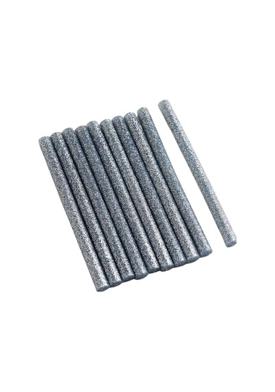 Mühür Mumu Simli Çubuk Sıcak Tutkal 7mm x 10cm 12 li Gümüş Renk