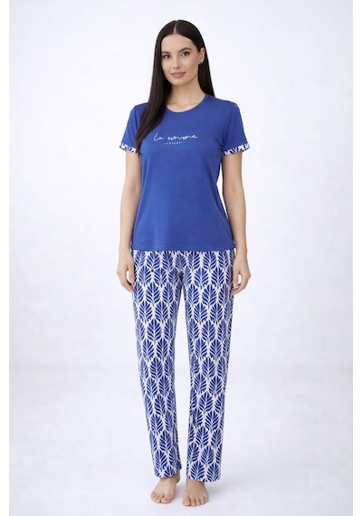 Pemilo Kadın 2004-34 Kısa Kol Likralı Bambu Pijama Takımı Mavi Pemilo Kadın 2004-34 Kısa Kol Likralı Bambu Pijama Takımı Mavi