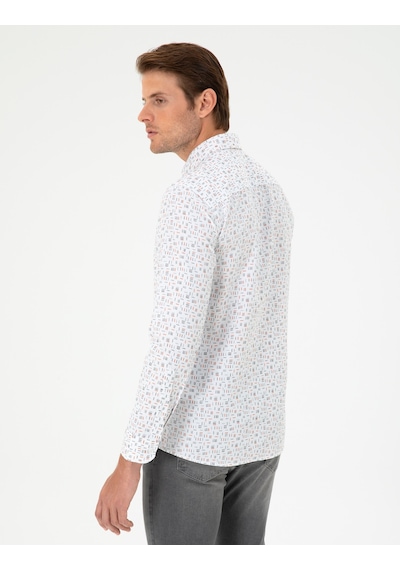 Pierre Cardin Erkek Gömlek Desenli 50298170-vr051 Turuncu