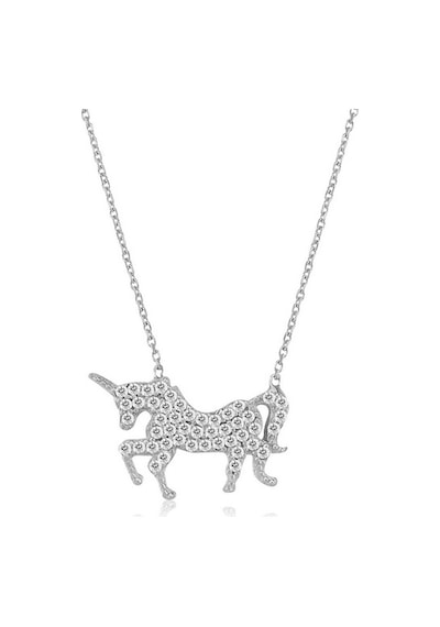 Cosar Silver 925 Ayar Zirkon Taşlı Pegasus Desenli Kolye Rodaj Kaplama