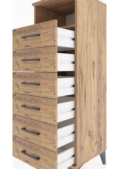 Hyperion Dolap Tek Raflı 6 Çekmeceli 44x44x134 Çam-çam Çam Hyperion Dolap Tek Raflı 6 Çekmeceli 44x44x134 Çam-çam Çam