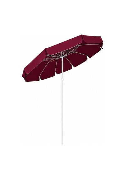 Bordo Plaj Şemsiyesi 200 Cm Çap /10 Telli, Polyester Kumaş Bordo