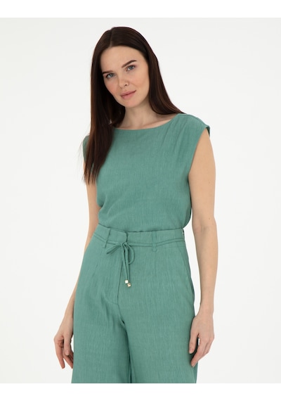 Pierre Cardin Kadın Yeşil Kısa Kollu Bluz 50301168-vr054 Yeşil