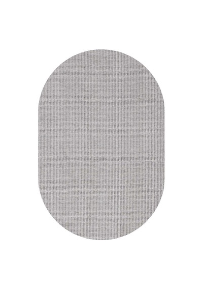Divan Şönil Pamuklu Tek Renk Desensiz Kilim Oval Halı Hr-5841 Açık Gri