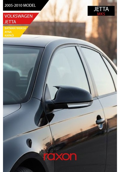 Volkswagen Jetta 2005-2010 Mk5 Batman & Yarasa Ayna Kapağı Parlak Piano Black Sport
