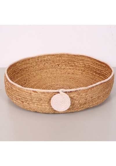 Azelya 50x13 Cm Su Sümbülü Sepet& Duvar Tabağı Bej
