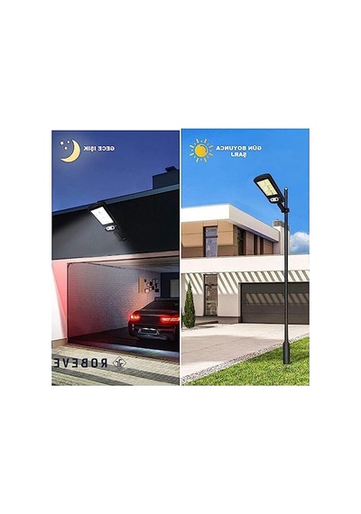 120 Led Güneş Enerjili Bahçe Aydınlatma, Uzaktan Kumanda Özelliği 10 Parça Siyah