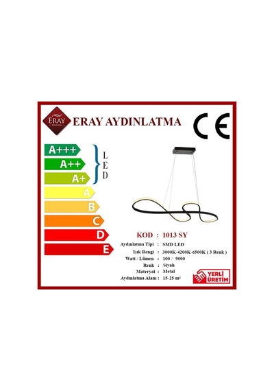Eray Aydınlatma 1013 Siyah Led Avize