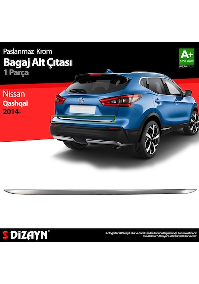 S-Dizayn Nissan Qashqai Krom Bagaj Alt Çıtası 2014-2021 N11.5276