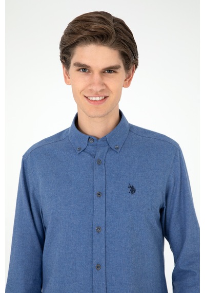 U.s. Polo Assn. Erkek İndigo Gömlek Basic 50296757-vr028 İndigo