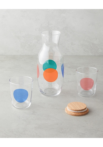 English Home Shinea Cam 3 Parça Su Takımı 1000 Ml + 315 Ml Renkli Çok Renkli