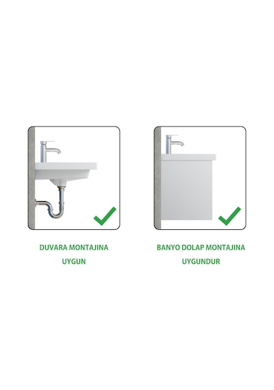 Turkuaz Frame Lavabo 65 x 45 CM Beyaz